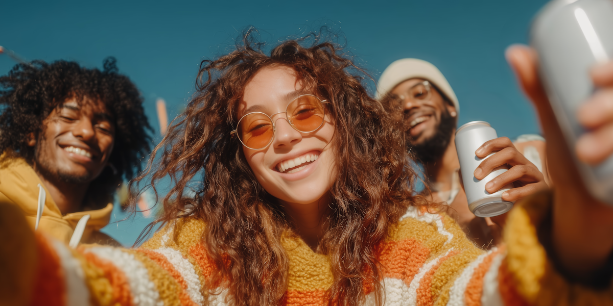 Smiling participant with curly hair